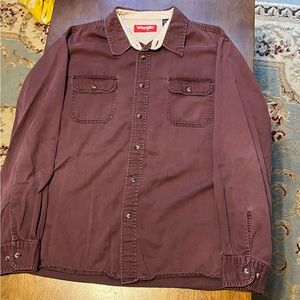 DISTRESSED 2XL Red / Maroon Wrangler Cotton Button Up